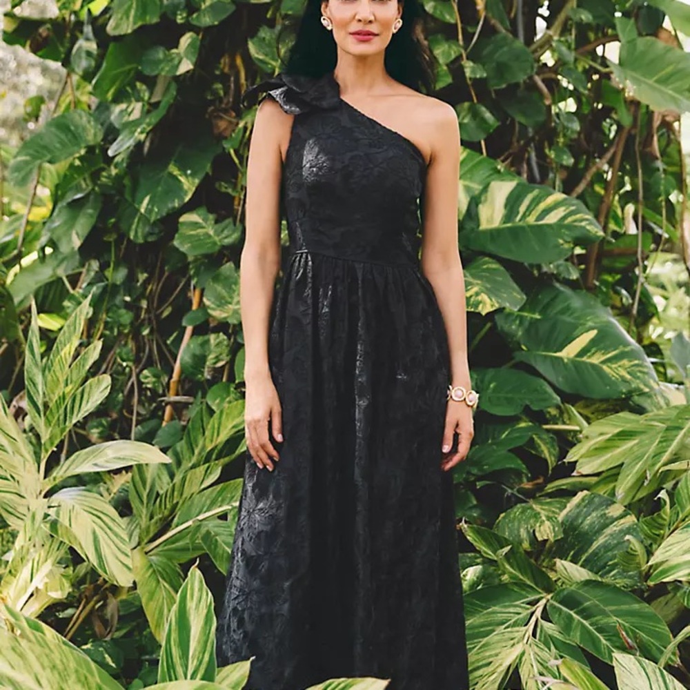 Lilly Pulitzer Black One-Shoulder Dress